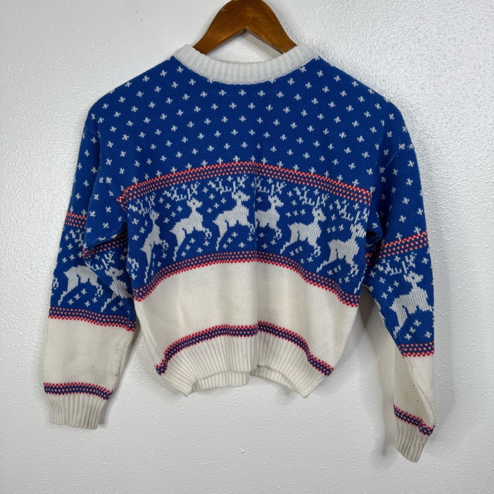 Vintage Reindeer Knit Sweater Size Medium
